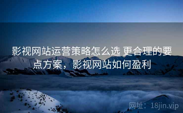 影视网站运营策略怎么选 更合理的要点方案，影视网站如何盈利