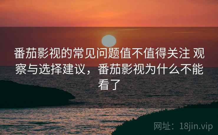 番茄影视的常见问题值不值得关注 观察与选择建议，番茄影视为什么不能看了