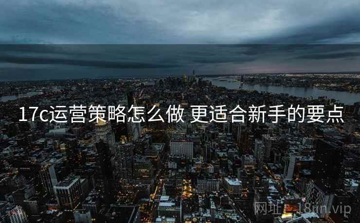 17c运营策略怎么做 更适合新手的要点