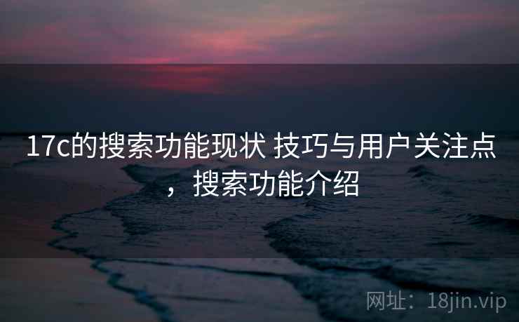 17c的搜索功能现状 技巧与用户关注点，搜索功能介绍